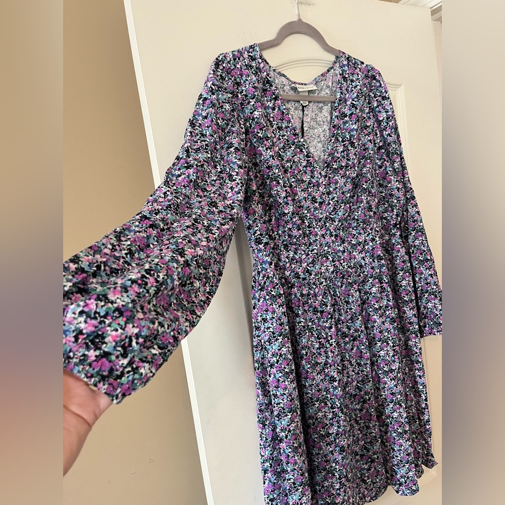 New! Ava & Viv Vibrant Floral Long Sleeve Dress Rayon Women’s Size XXL - Picture 10 of 15